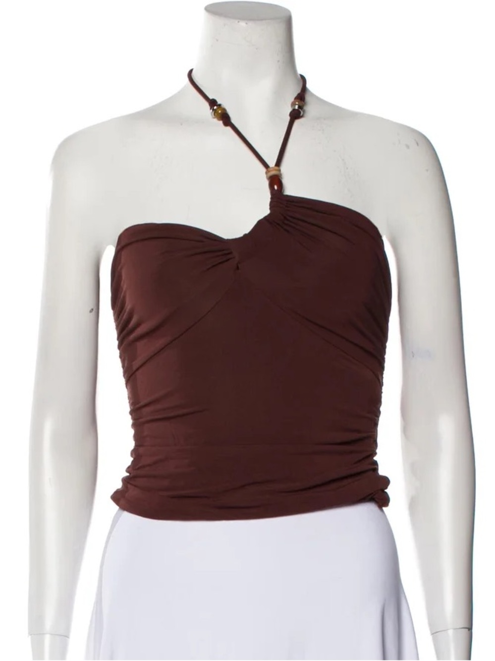 A.L.C. Chocolate brown halter top beaded straps